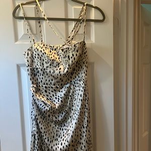 zara cheetah leopard satin silk strap dress size small never worn
